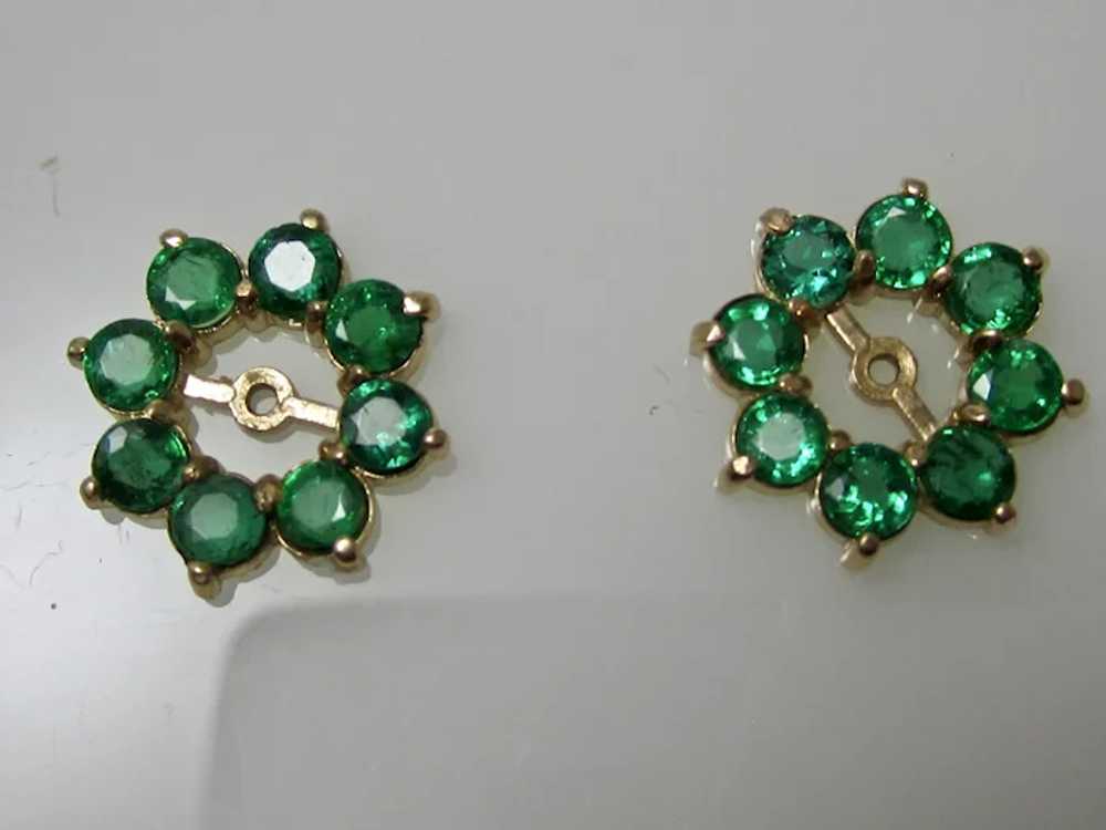 Vintage Estate Natural Emerald Earring Jackets 2.… - image 3