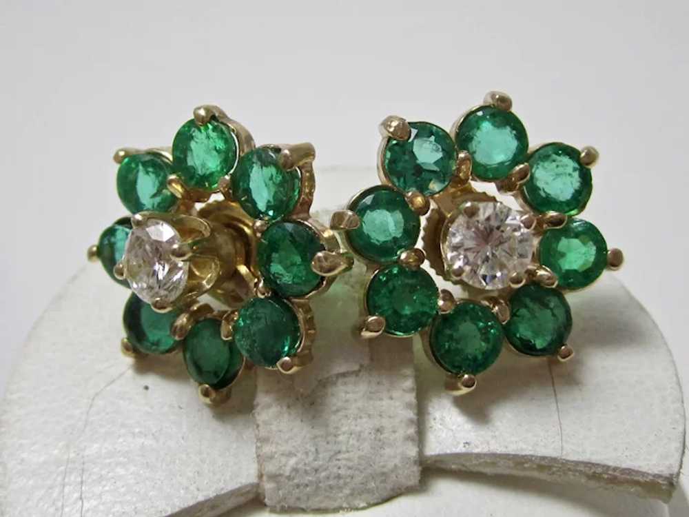 Vintage Estate Natural Emerald Earring Jackets 2.… - image 4