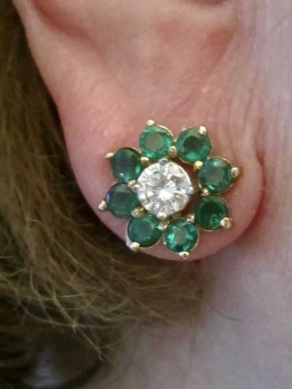 Vintage Estate Natural Emerald Earring Jackets 2.… - image 5