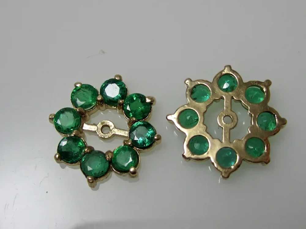 Vintage Estate Natural Emerald Earring Jackets 2.… - image 6