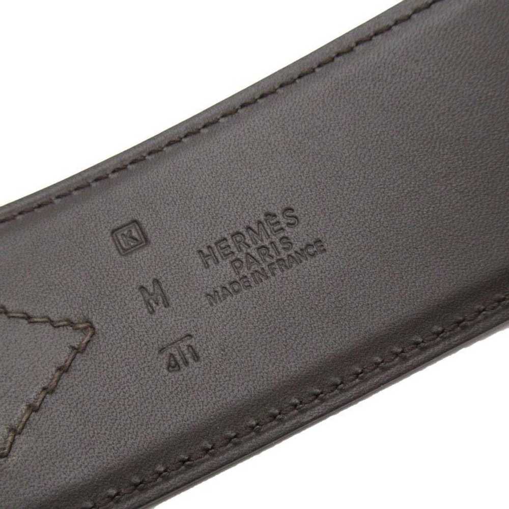 Hermes Hermes belt dark brown silver leather - image 5