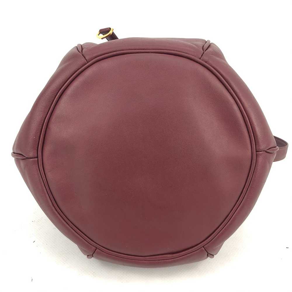 Cartier Burgundy Leather Drawstring Seau Shoulder… - image 6