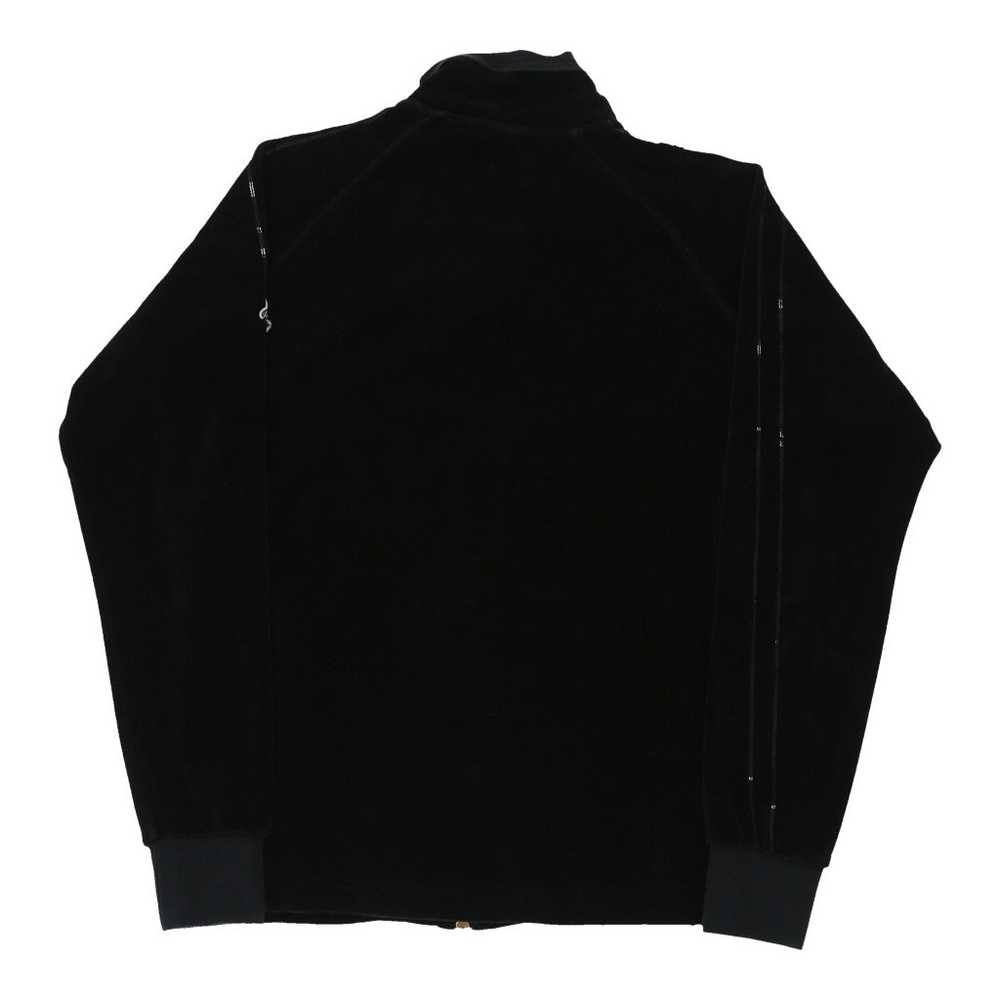 Vintage Arena Velour Track Jacket - Small Black P… - image 2