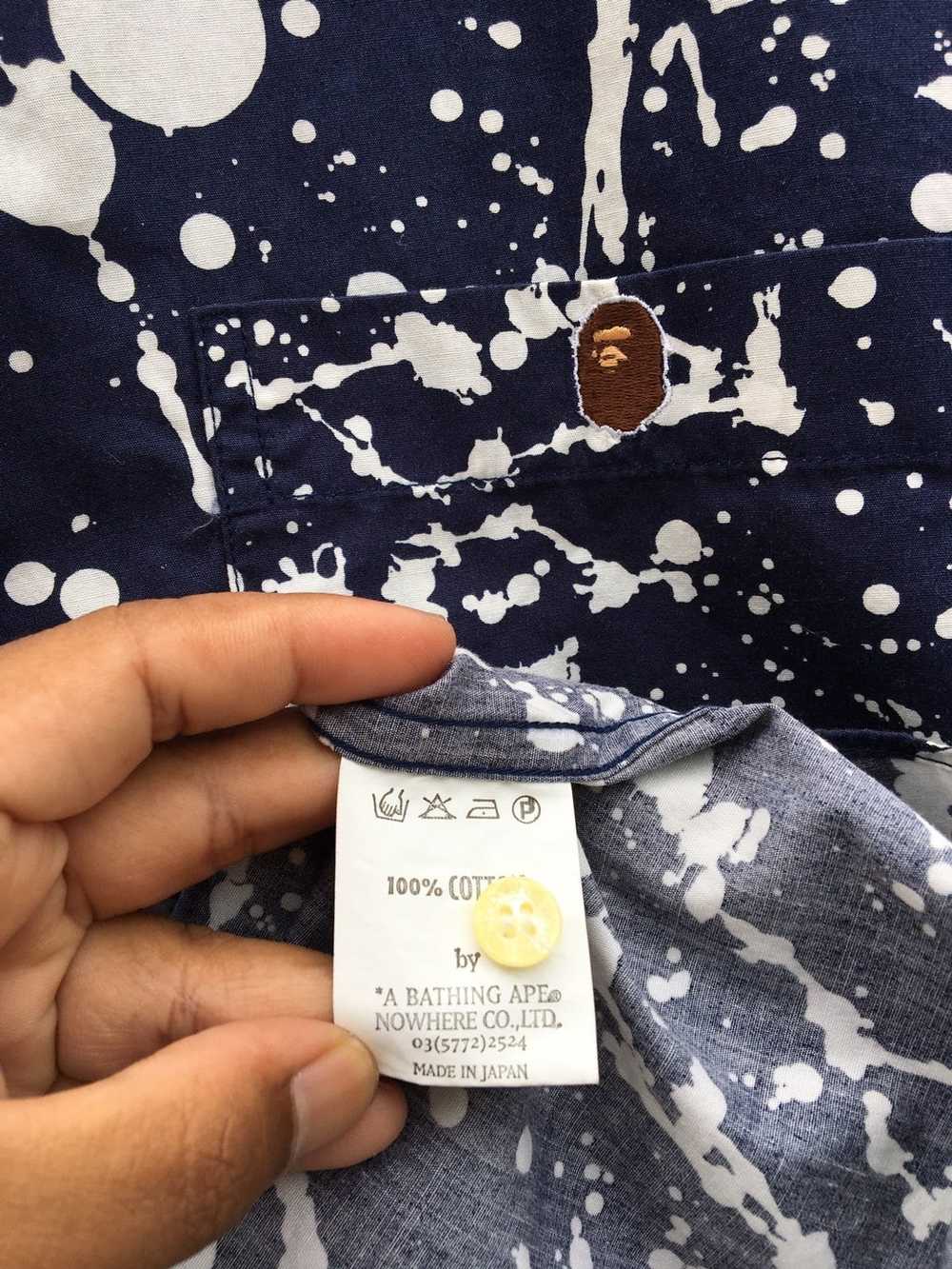 Bape Rare BAPE Paint Art Design Buttons Shirt - image 10