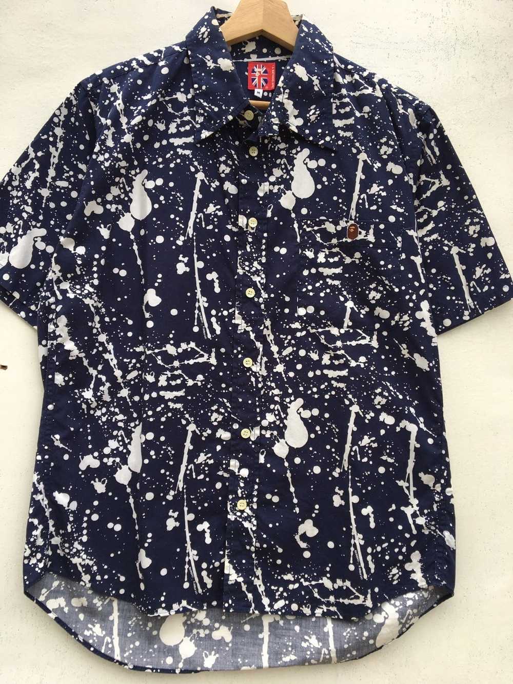 Bape Rare BAPE Paint Art Design Buttons Shirt - image 4