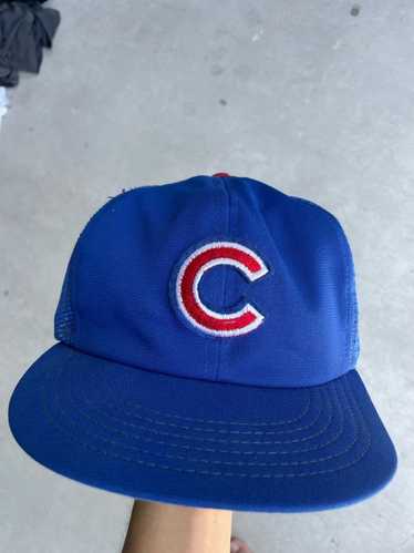VINTAGE Chicago Cubs Hat Cap Snap Back Twins Enterprises Blue Mens Mesh  Trucker