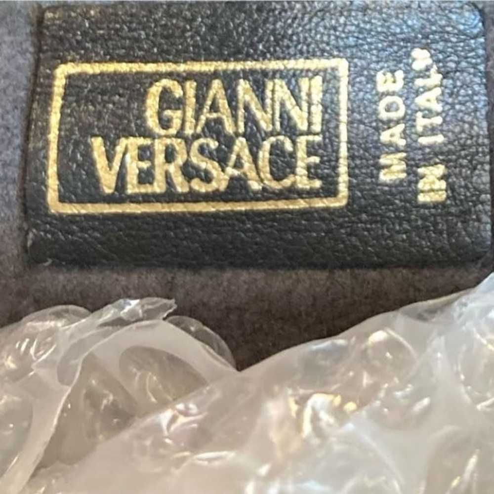 Versace 90s Versace Medusa Head Safety Pin Leathe… - image 5