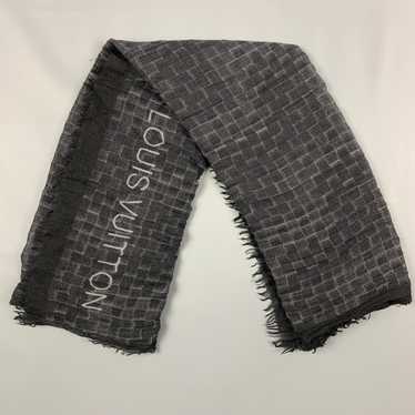 Louis Vuitton Black Grey Damier Cashmere Silk Sca… - image 1