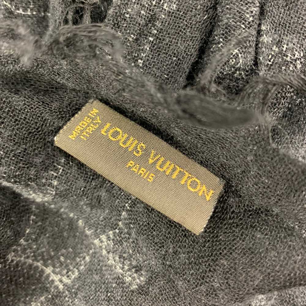 Louis Vuitton Black Grey Damier Cashmere Silk Sca… - image 5