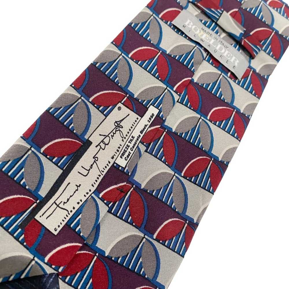 Boxelder Frank Lloyd Wright Tie silk red/navy/gra… - image 3