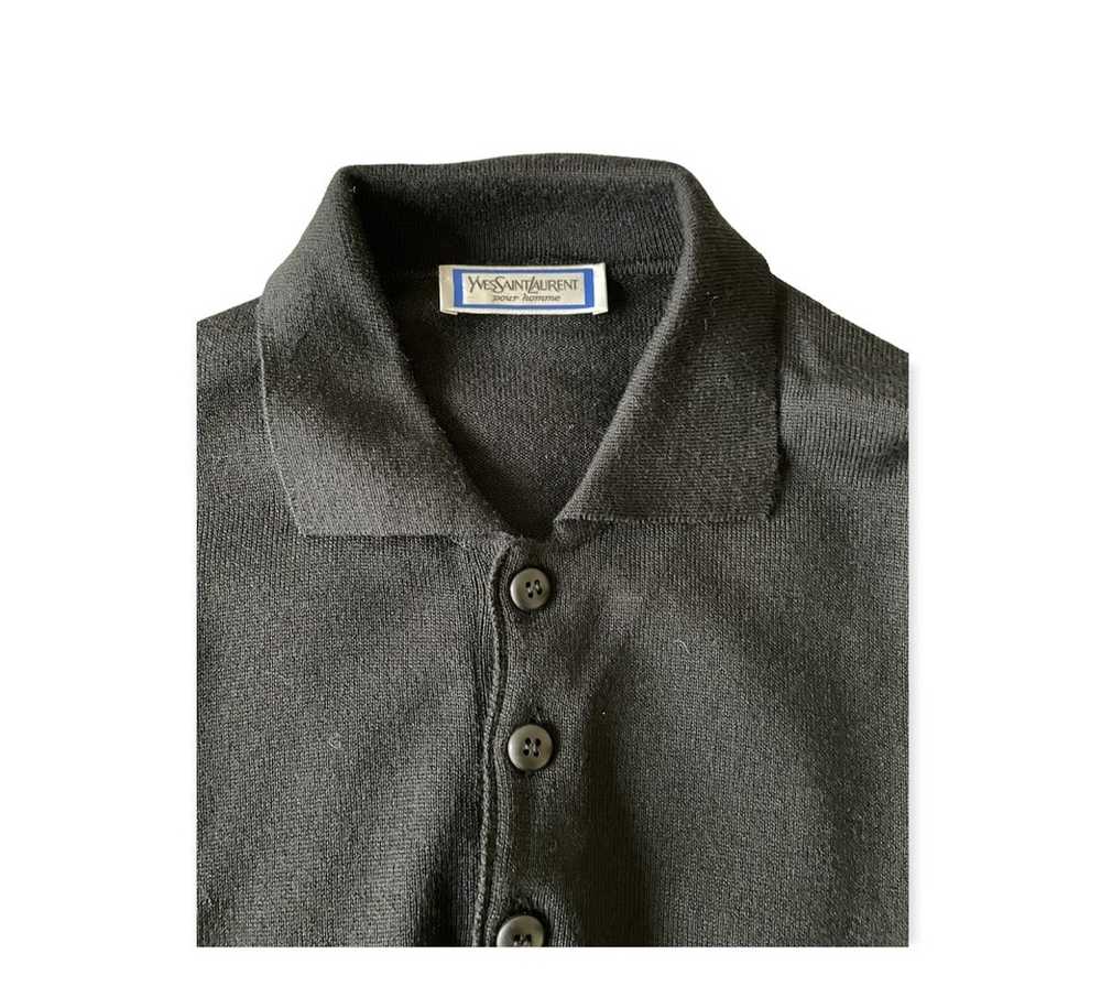 Ysl Pour Homme YSL Wool Longsleeve Polo - image 2