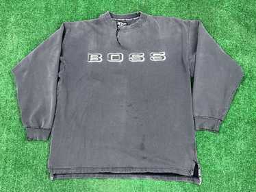 Vintage Boss 1/4 Zip Collared Jersey Shirt Size Large