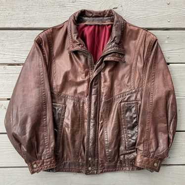 80s men's leather jacket - Gem