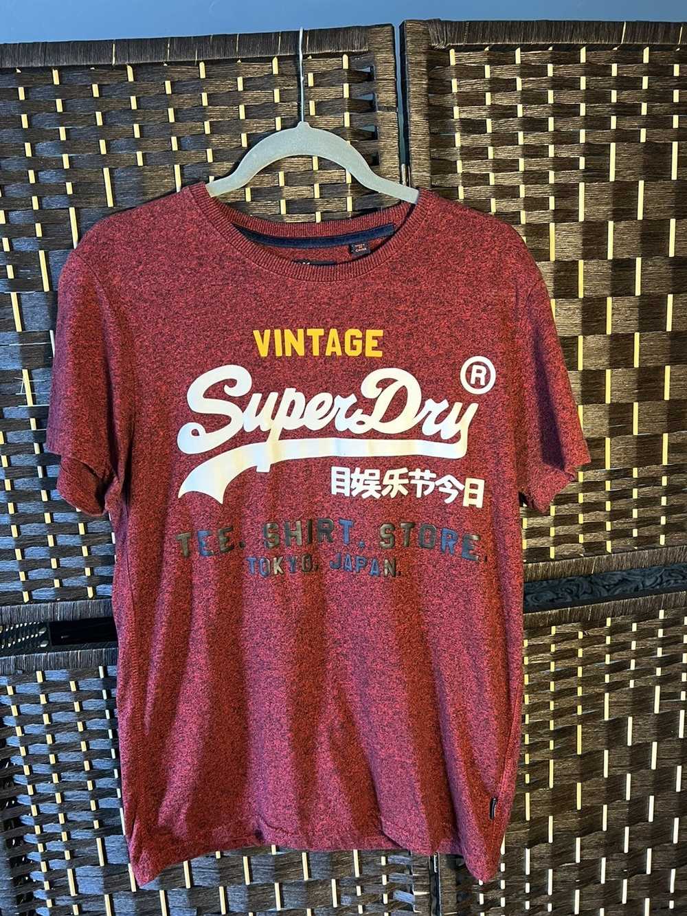Superdry Superdry Vintage Deep-red Speckled Short… - image 1