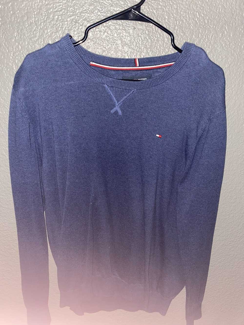 Tommy Hilfiger blue plain tommy sweater - image 1