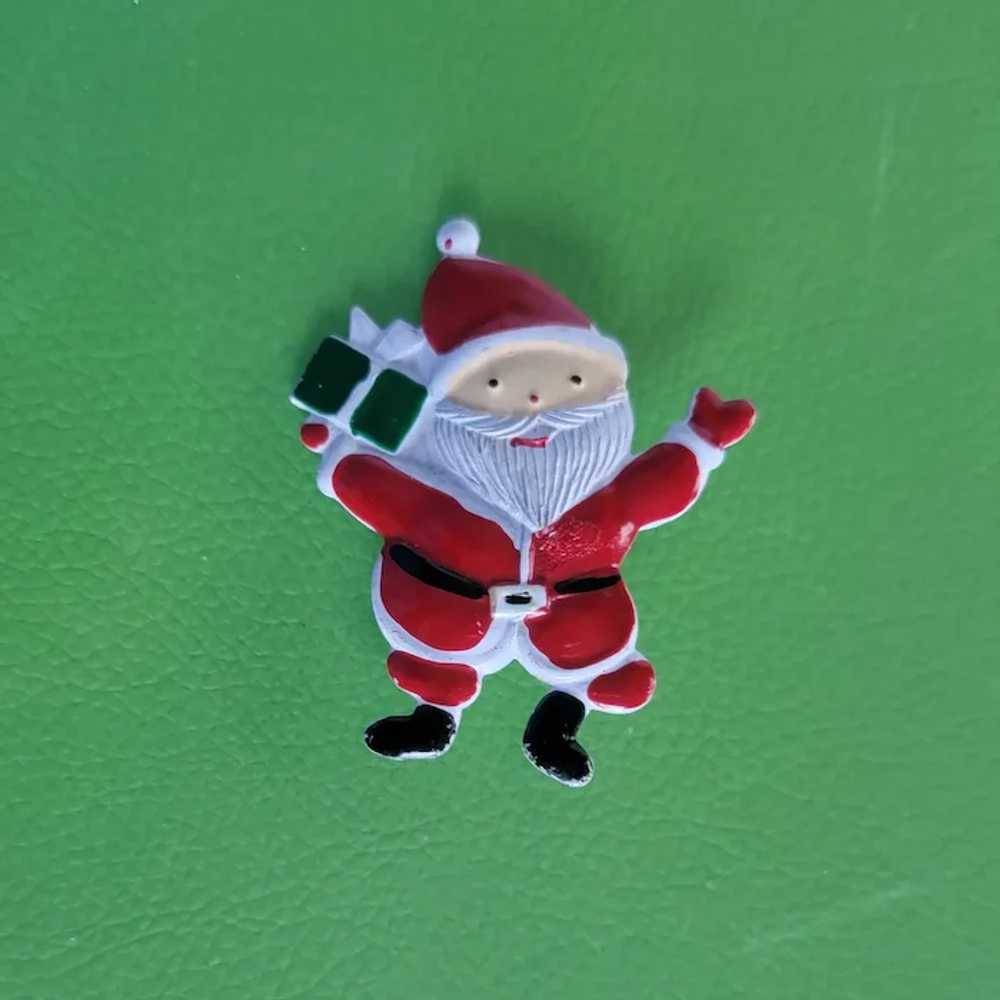 Santa Claus with Present Christmas Brooch - image 3