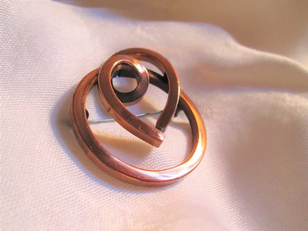Modernist Renoir "Circlet" Copper Brooch Pin - image 2