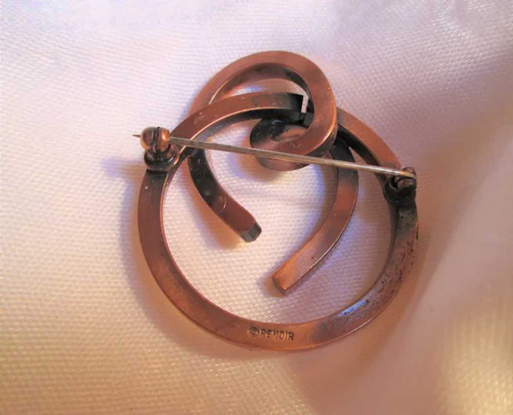 Modernist Renoir "Circlet" Copper Brooch Pin - image 4