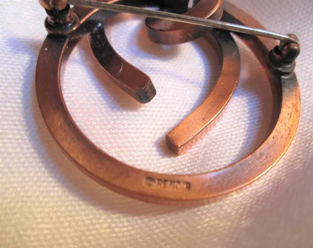 Modernist Renoir "Circlet" Copper Brooch Pin - image 5
