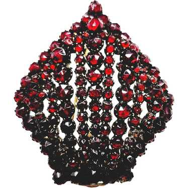 Antique 1890s Bohemian Garnet and Gilt Large State