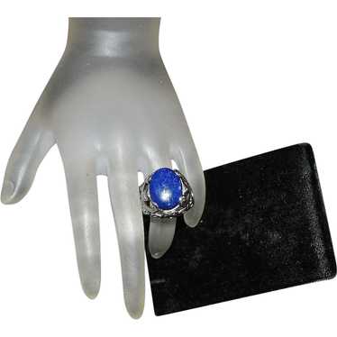 Large Sterling Silver Lapis Ring