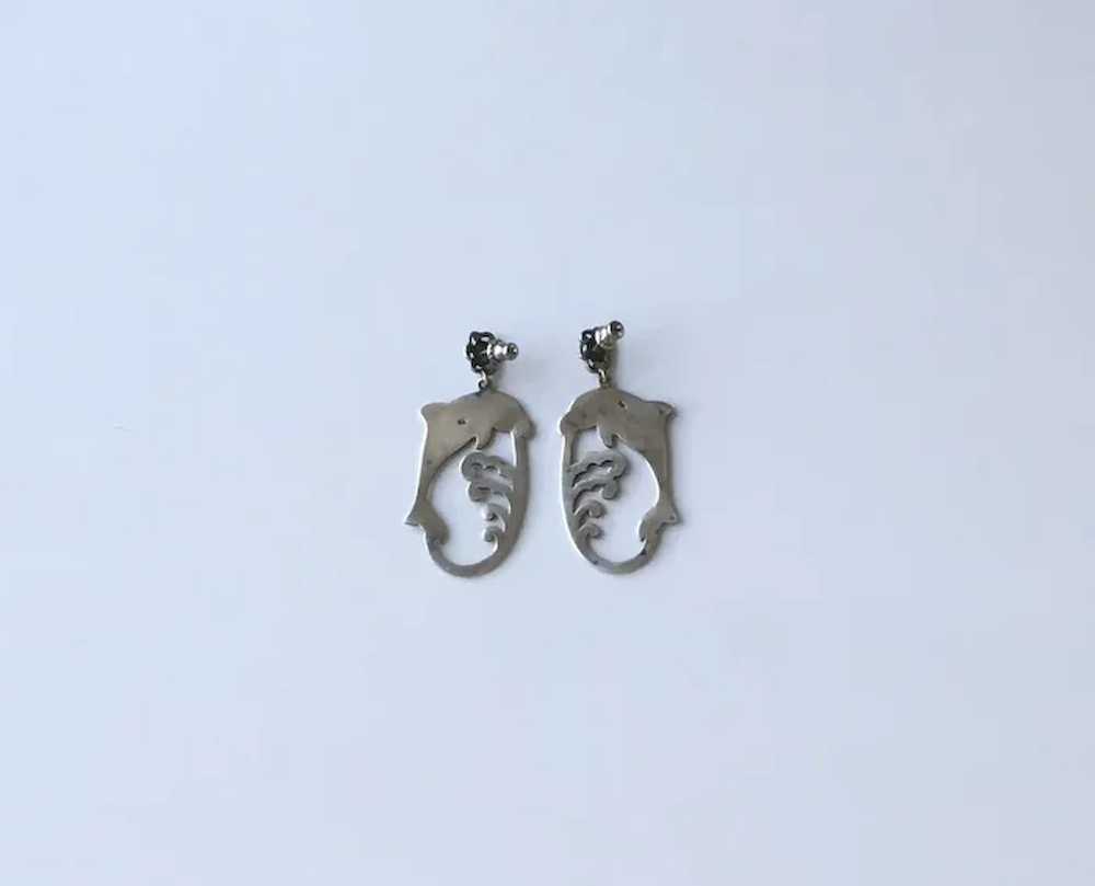 Sterling Silver Humpback Whale Earrings - image 2