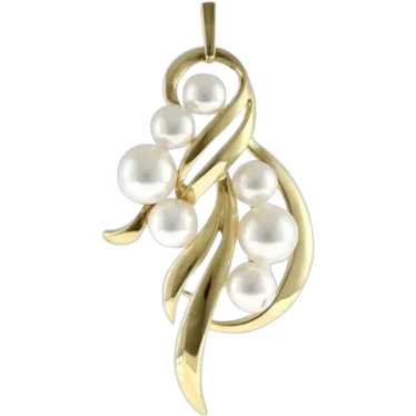 Beautiful Mikimoto 18k Gold & Akoya Pearl Pendant - image 1