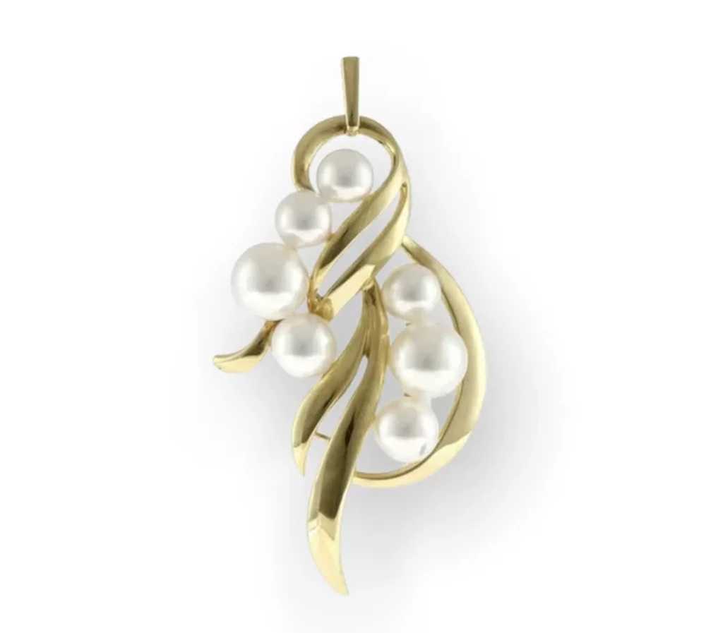 Beautiful Mikimoto 18k Gold & Akoya Pearl Pendant - image 4