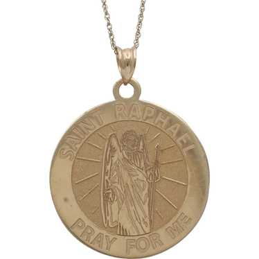 Vintage Saint Raphael 14K Yellow Gold Medallion Ch