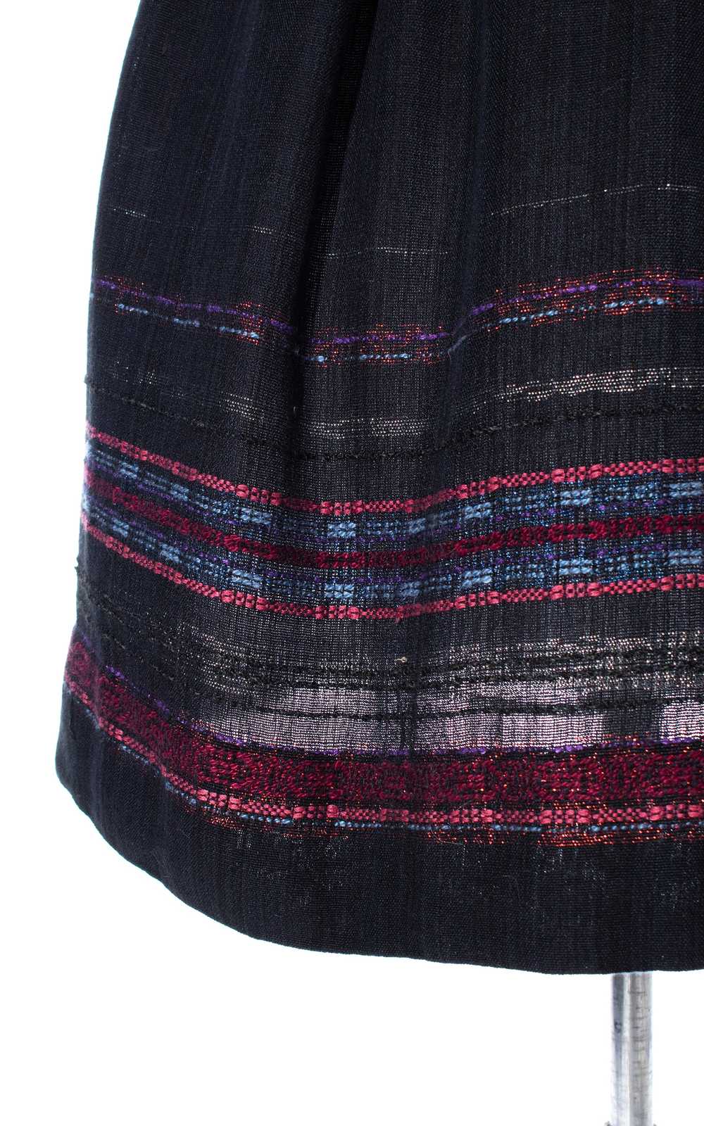 1960s Hand-Woven Striped Border Skirt | medium - image 7