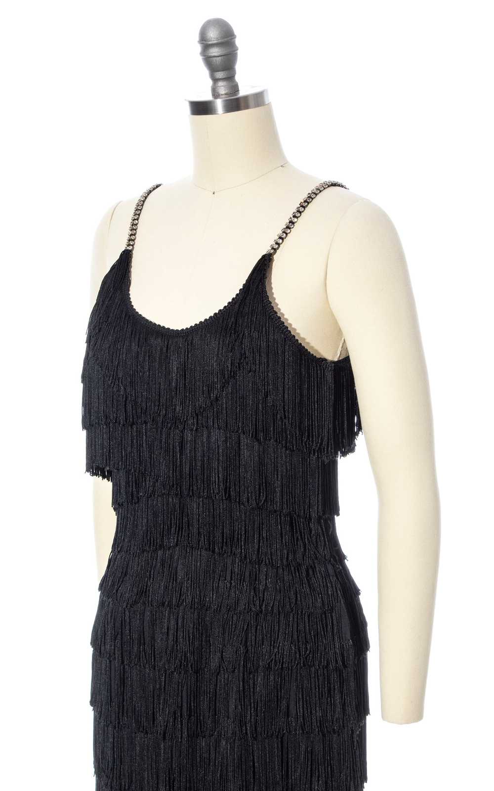 1960s Fringe & Rhinestone Straps Party Dress | x-… - image 2