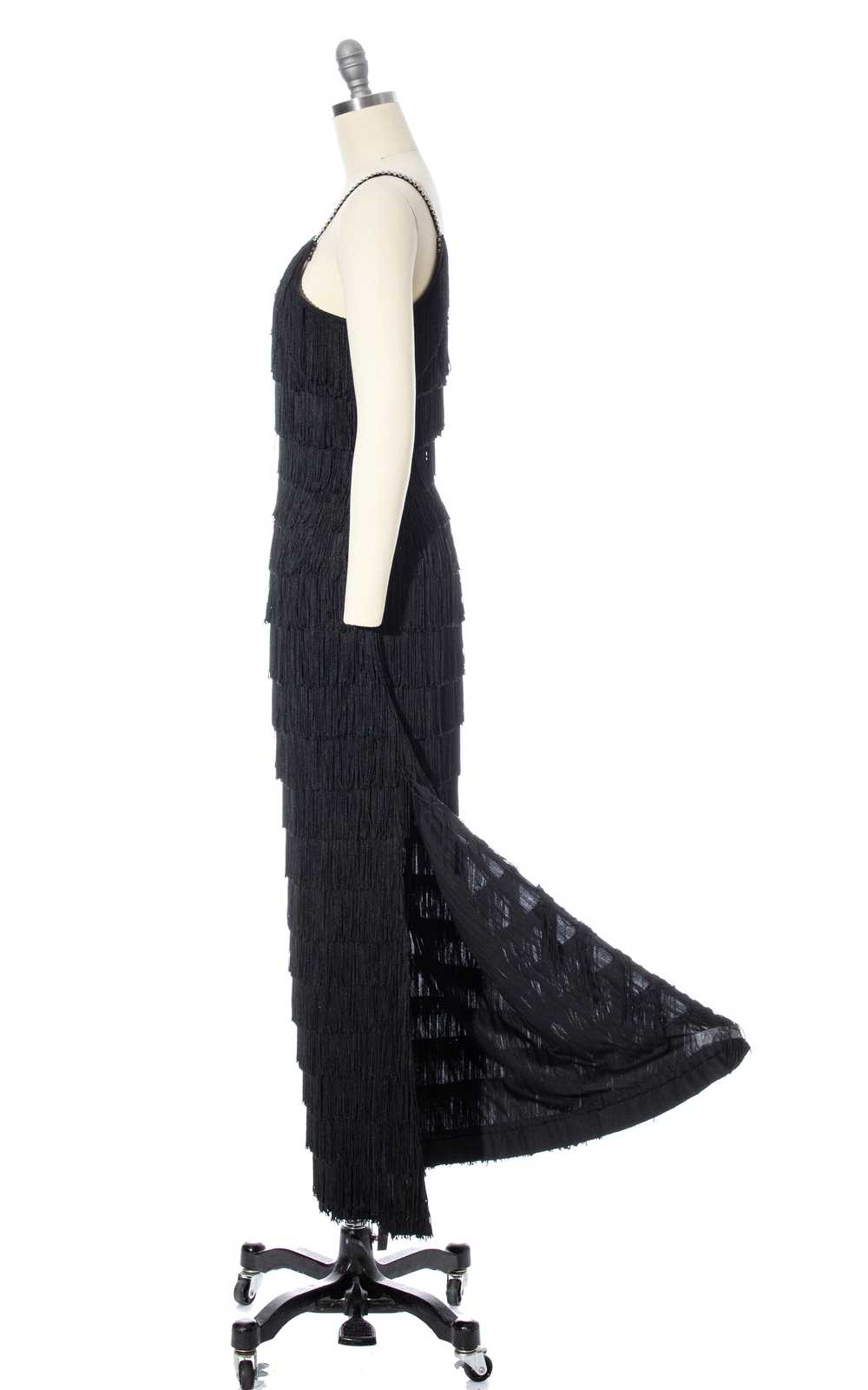 1960s Fringe & Rhinestone Straps Party Dress | x-… - image 3