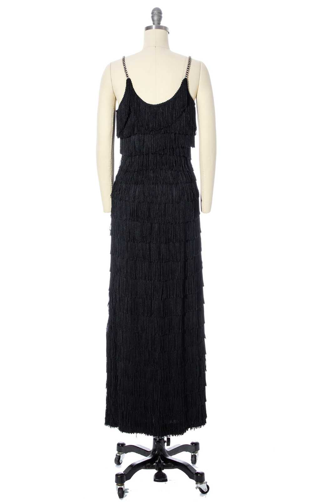 1960s Fringe & Rhinestone Straps Party Dress | x-… - image 4