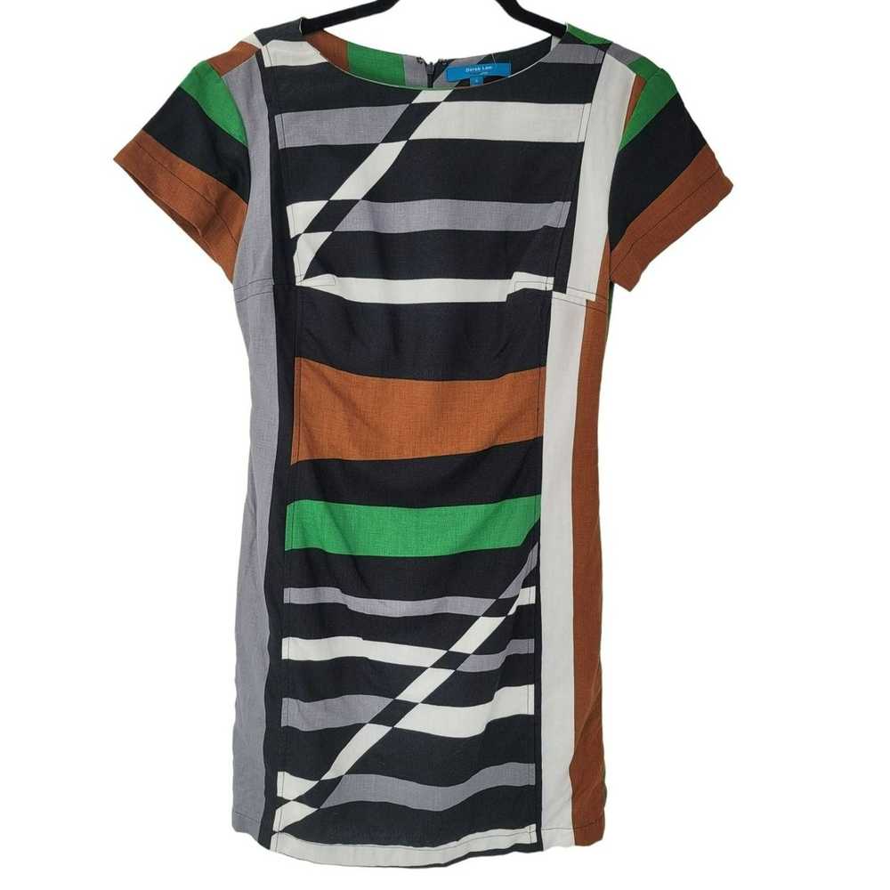 Derek Lam Derek Lam Linen Dress Colorblock Stripe… - image 2