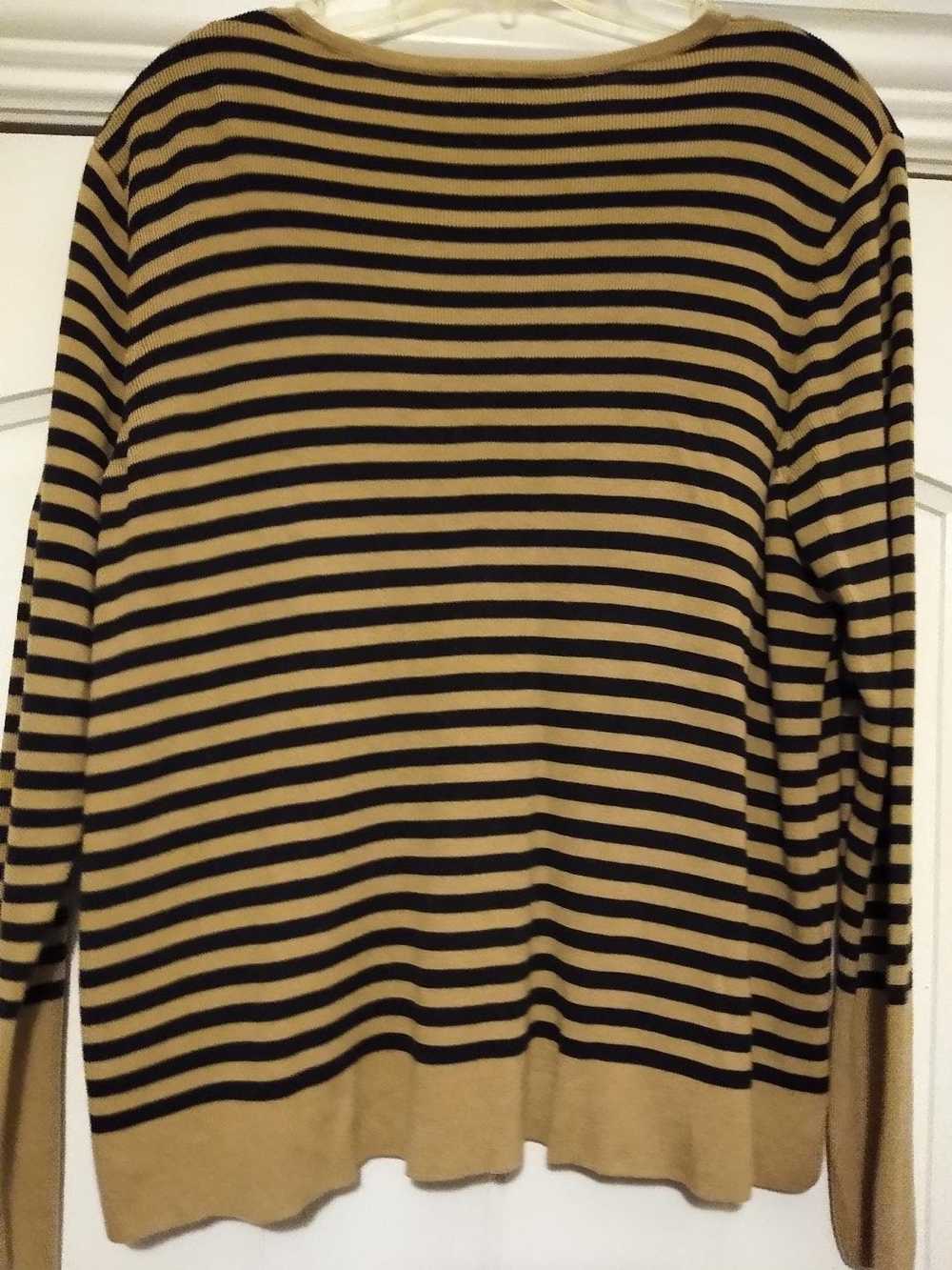 Eileen Fisher Striped Scoop Neck Pullover Sweater - image 2