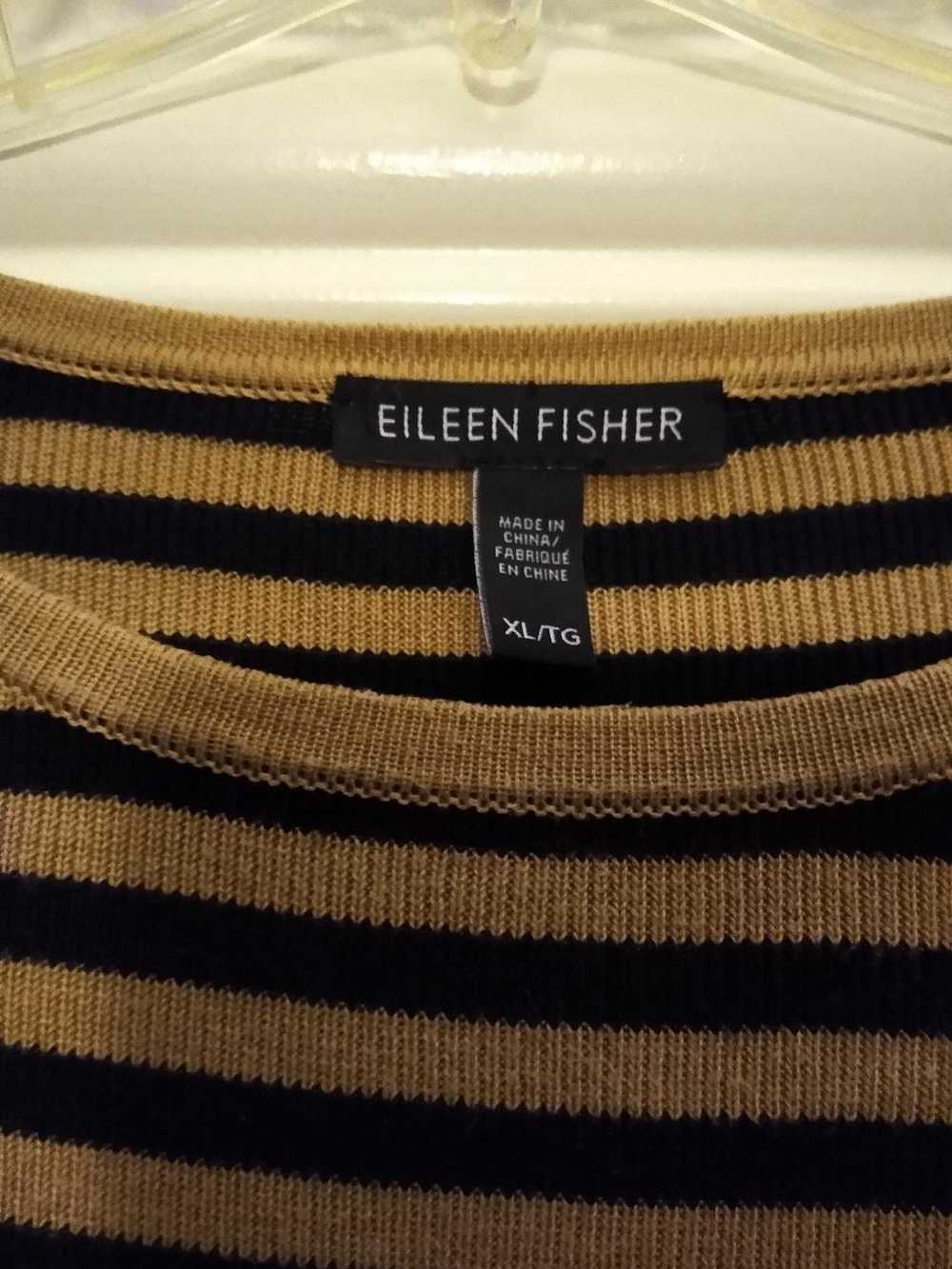 Eileen Fisher Striped Scoop Neck Pullover Sweater - image 3