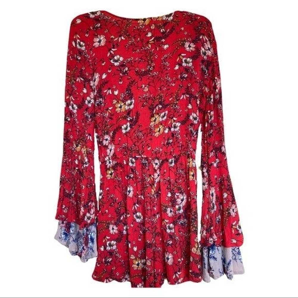 Other Red floral long bell sleeves romper women s… - image 12