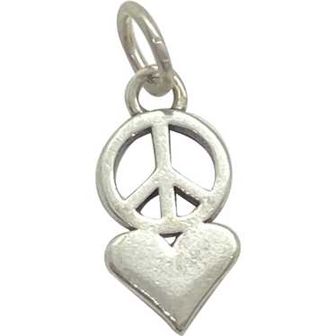 Peace and Love Vintage Charm Sterling Silver - image 1