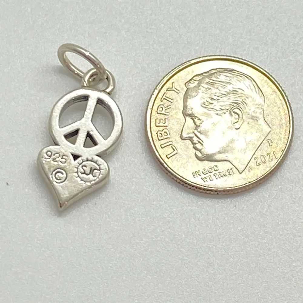 Peace and Love Vintage Charm Sterling Silver - image 2