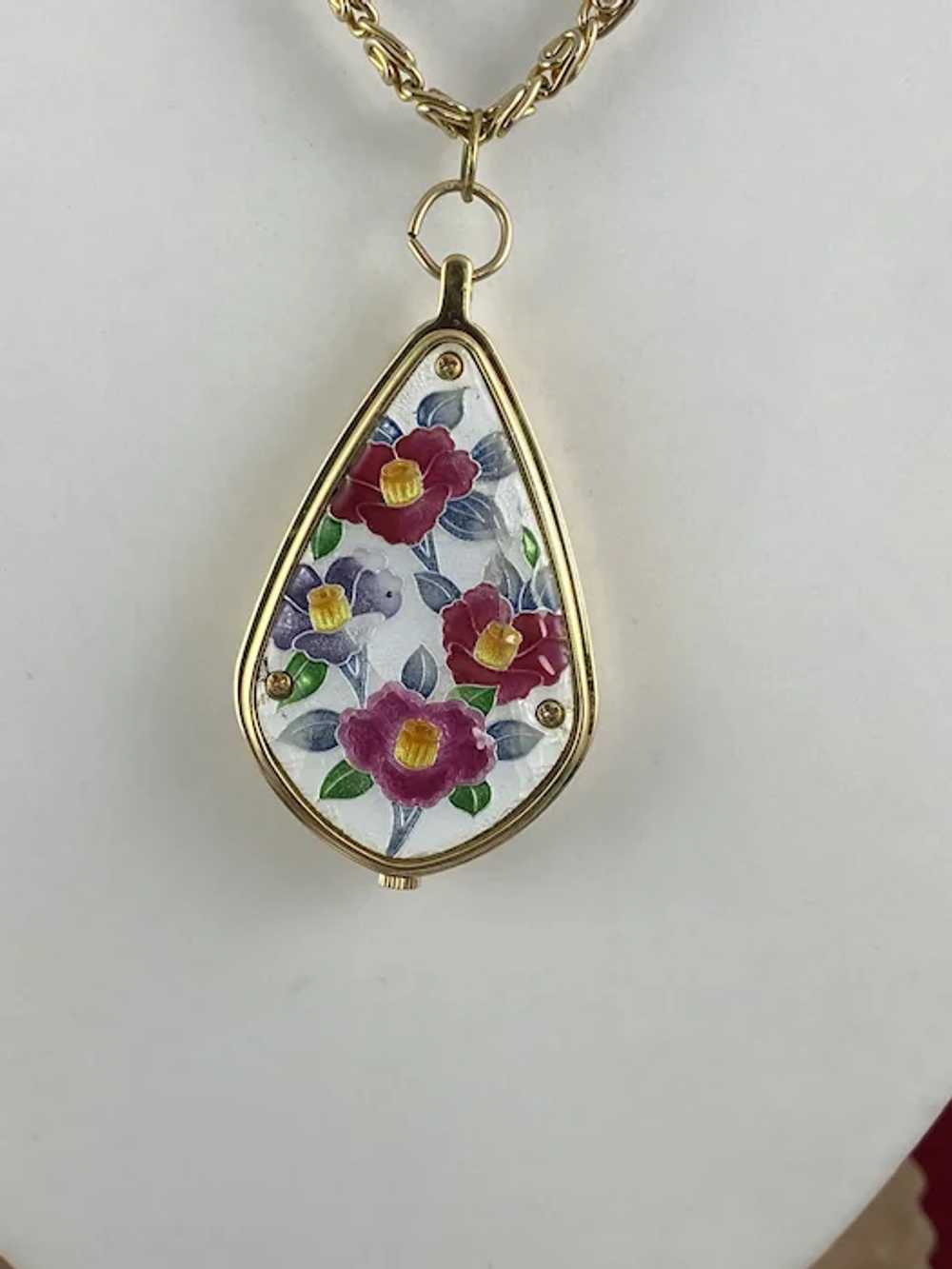 Vintage Authentic Kayou Pendant Cloisonne Watch - image 3