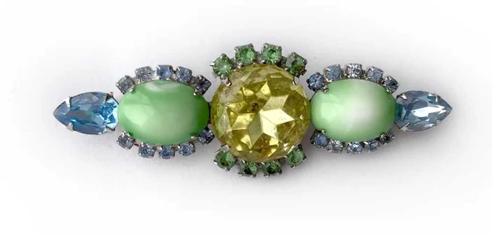 Twin Pair Cool Color, Large Crystals & Cabochon B… - image 5