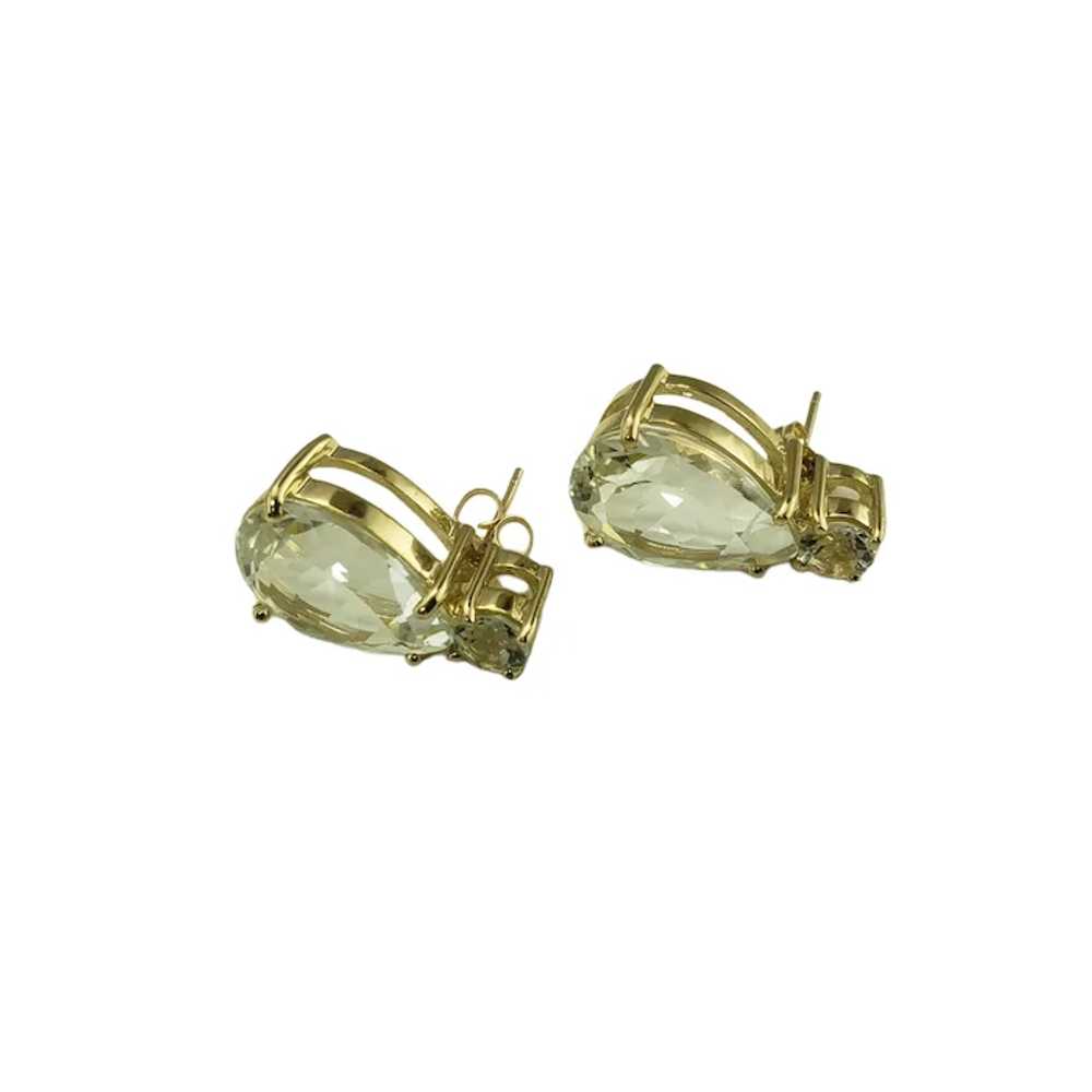 Vintage 10 Karat Yellow Gold and White Topaz Earr… - image 3