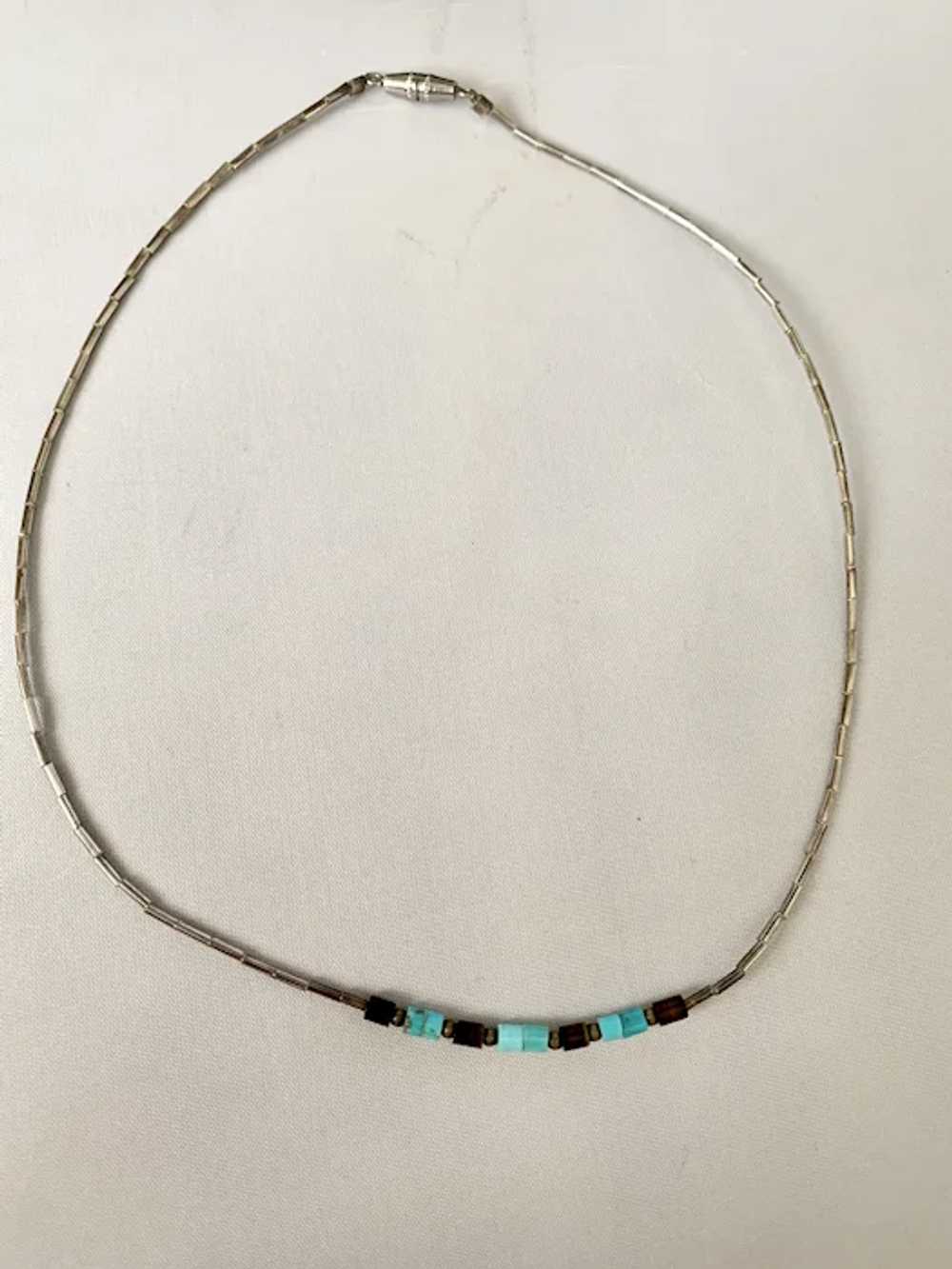 Sterling and Turquoise Choker - image 2