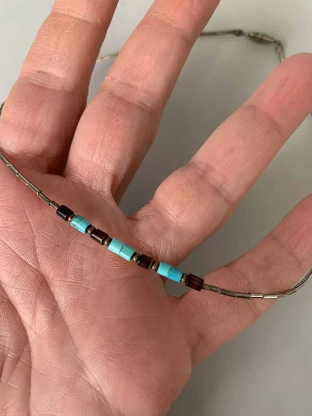 Sterling and Turquoise Choker - image 3