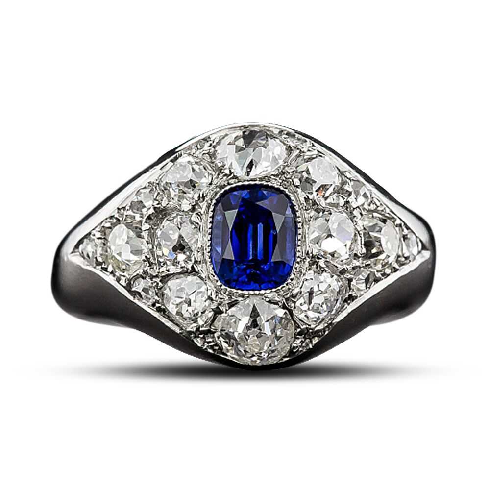 Vintage .60 Carat Sapphire and Diamond Ring - image 4