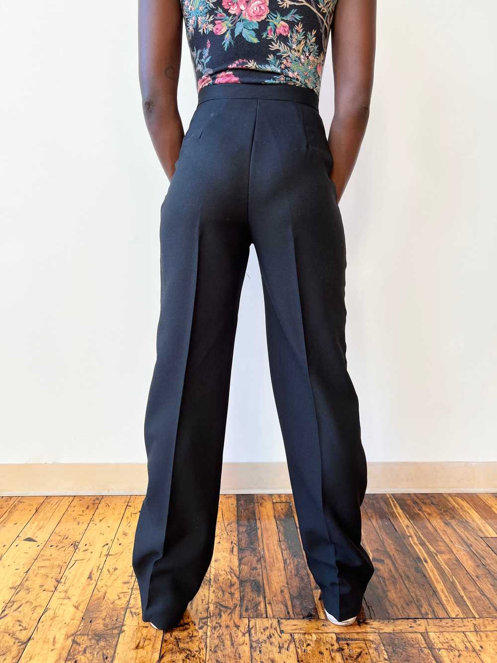 70’s High Rise Flare Black Trouser Pants Slacks - image 1