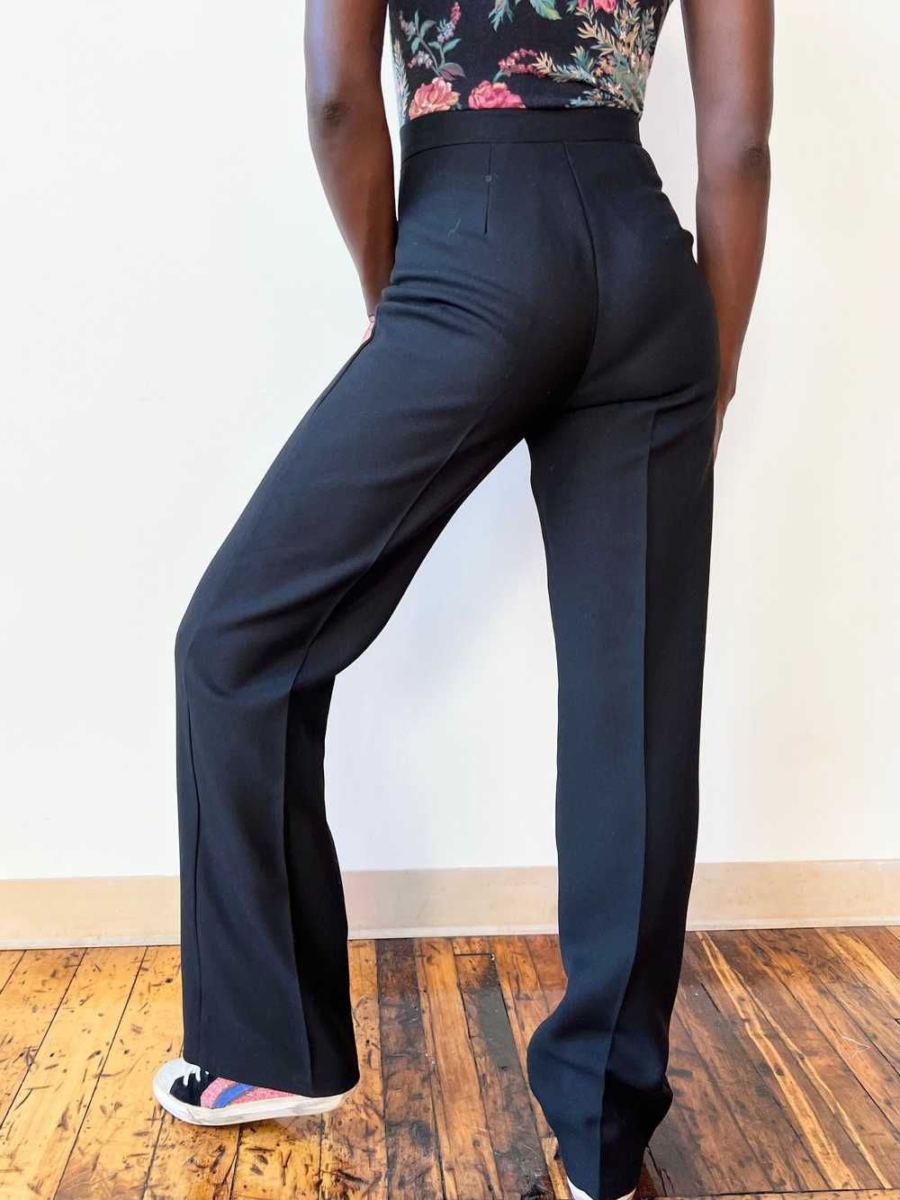 70’s High Rise Flare Black Trouser Pants Slacks - image 4