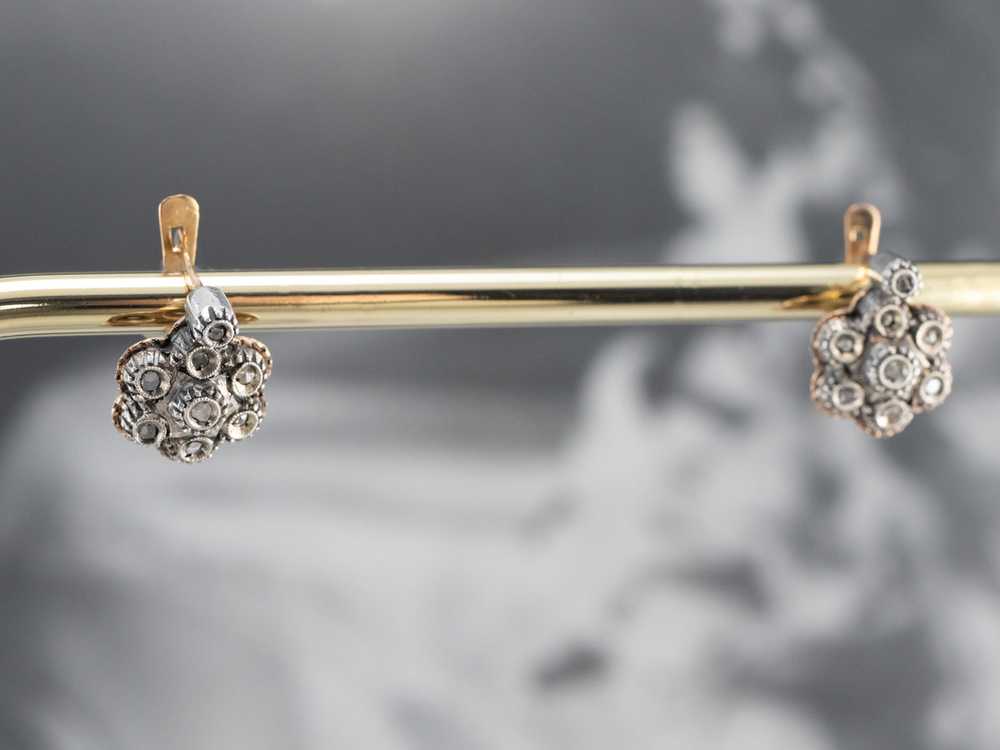 Antique Rose Cut Diamond Earrings - image 10