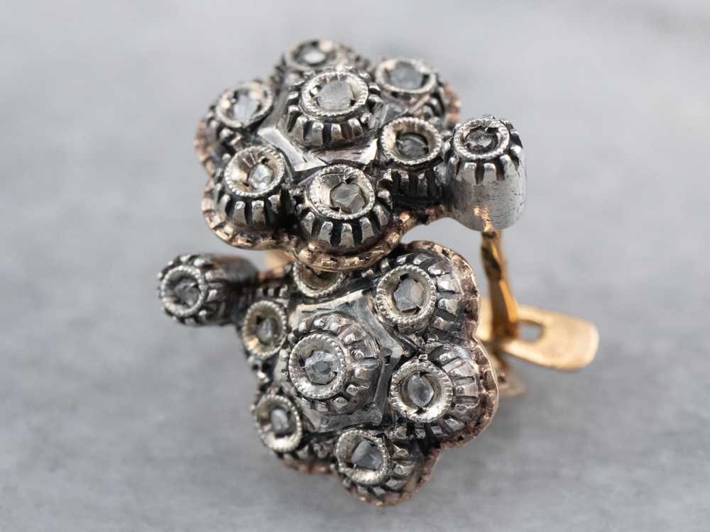 Antique Rose Cut Diamond Earrings - image 2