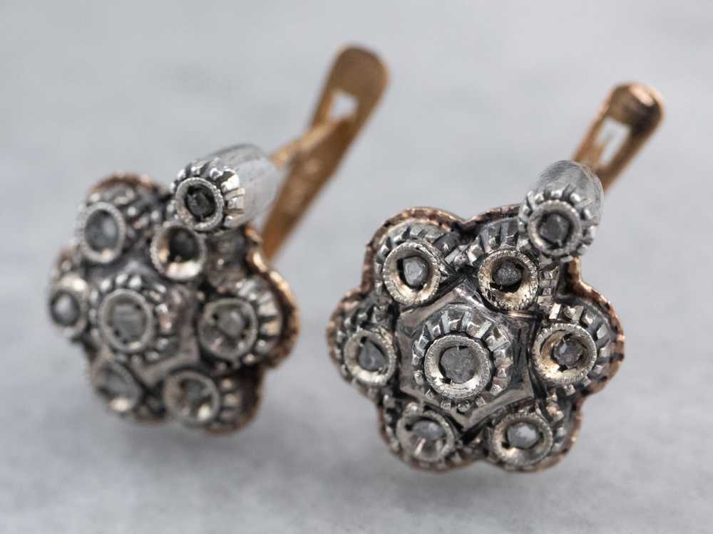 Antique Rose Cut Diamond Earrings - image 4